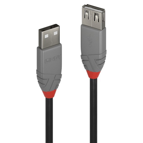 Image of CAVO LINDY USB A 2.0 TO USB A, M/F, 3MT, (PROLUNGA) "Anthra Line", NERO, 36704075