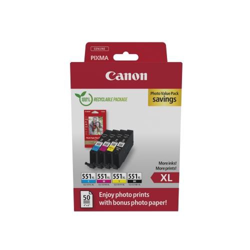 Image of INK CANON CLI-551XL Ink Cartridge C/M/Y/BK - 6443B008075