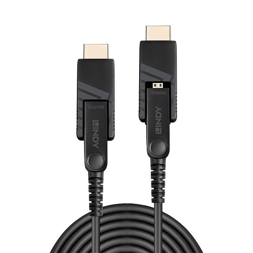 Image of Cavo LINDY Micro-HDMI 4K60 Ibrido in Fibra Ottica con connettori HDMI & DVI removibili, 20m - 38321075