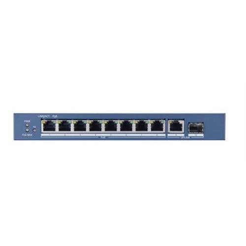 Image of SWITCH HIKVISION L2,Unmanaged,8 Gigabit POE ports,1 Gigabit RJ45 uplink port,1 Gigabit SFP uplink port,802.3af/at,PoE power 110w075