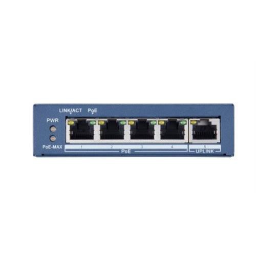 Image of SWITCH HIKVISION L2, Unmanaged, 4 Gigabit POE ports, 1 Gigabit RJ45 uplink port, 802.3af/at, PoE power budget 60w075