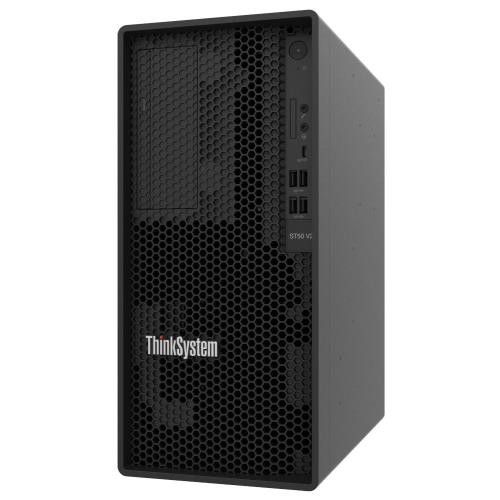 Image of ThinkSystem ST50 V2 Xeon E-2324G (4C 3.1GHz 8MB Cache/65W), SW RAID, 2x1TB SATA, 1x16GB, 500W 94% EFF., No DVD075