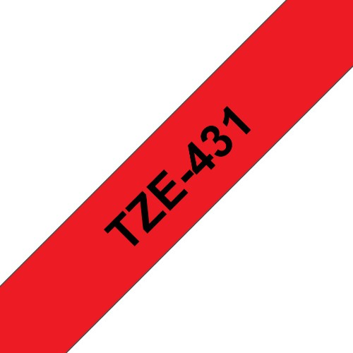 Image of NASTRO BROTHER TZE431 Laminato da 12 mm (8 m) Nero/Rosso075