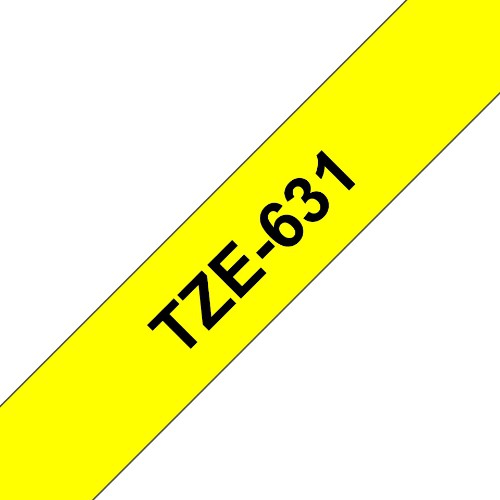 Image of NASTRO BROTHER TZE631 Laminato da 12 mm (8 m) Nero/Giallo075