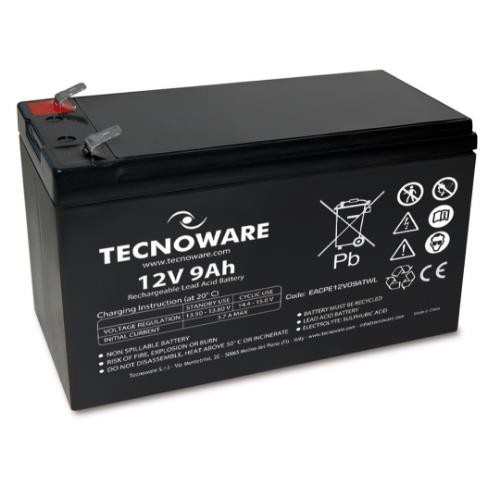 Image of BATTERIA TECNOWARE 12V 9.0Ah FASTON 6,3MM LONG LIFE 24 MESI GARANZIA EACPE12V09ATWL075