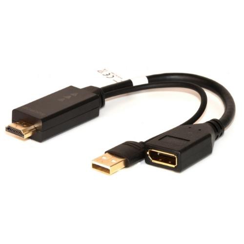 Image of ADATTATORE LINK HDMI TO DISPLAYPORT 1.2, M/F, CON CONNETTORE USB 4K PER PC/NOTEBOOK, NERO, LKADAT202075