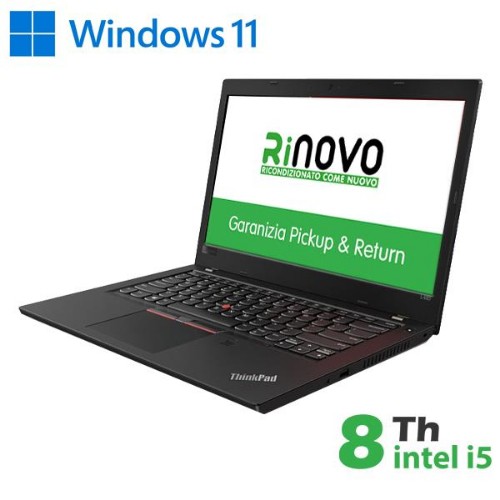 Image of NB LENOVO RINOVO REFURBISHED ThinkPad L480 RN82522112 14" i5-8x00 8GB SSD NEW 240GB W11P075