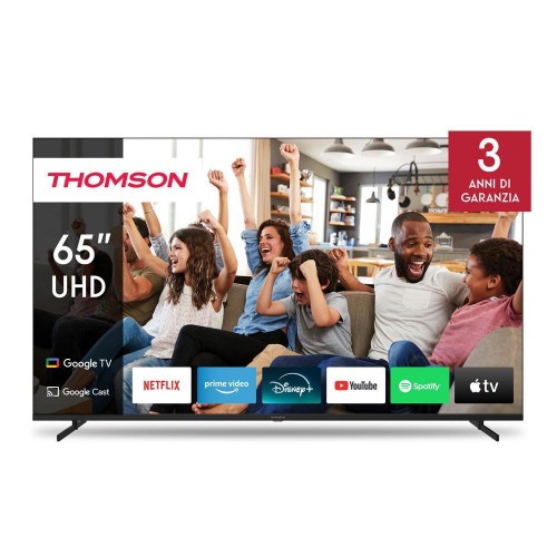 Image of TV THOMSON LED 65" 65UG4S14 SMART GOOGLE TV DVB-T2/S2 QLED CI+ 3XHDMI 2XUSB - CENTRAL STAND - TELECOMANDO RETRO ILLUMINATO VESA075