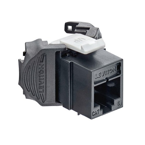 Image of LEVITON Connettore UTP RJ45 Keystone Jack in Cat 6 nero Conf. 12pz - AX61U-GE6075