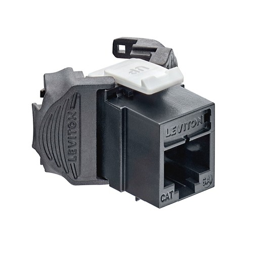 Image of LEVITON Connettore UTP RJ45 Keystone Jack in Cat 6A nero Conf. 12pz - AX6AU-GE6075