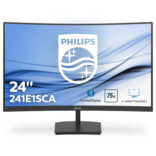 Image of MONITOR PHILIPS LED 23.6" Wide CURVED 241E1SCA/00 VA 1920x1080 4ms 250cd/m² 3000:1 Mega Infinity DCR 2x3W MM VGA HDMI GAMING075