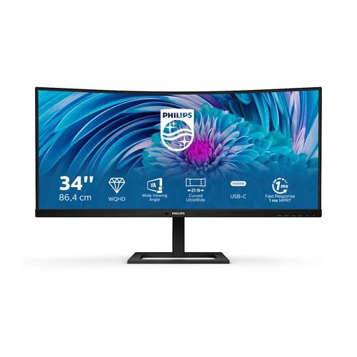 Image of MONITOR PHILIPS LED 34" CURVED 346E2CUAE/00 VA 3440x1440 4ms 300cd/m² 3000:1 2x5W MM RegH HDMI DP USB-C docking GAMING075