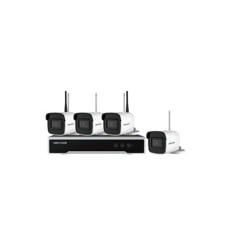 Image of HIKVISION KIT WI-FI COMPOSTO DA N.1 NVR 4 CH + N.4 TELECAMERE BULLET IP 4MP OTTICA FISSA 2.8MM IR 30MT - NK44W0H-1T(WD)075