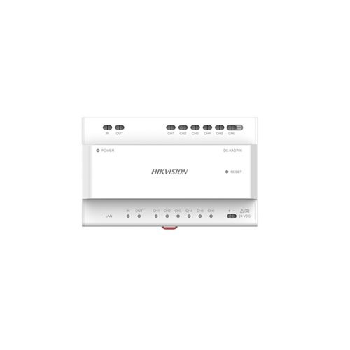 Image of DISTRIBUTORE HIKVISION PER INTERCOM A FILI FINO A 5 MONITOR E 1 POSTAZIONE DA ESTERNO LAN (ALIM NON INCLUSO) - DS-KAD706075