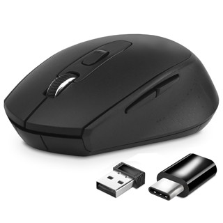 Image of MOUSE ATLANTIS P009-M7030-G WIRELESS USB-C Ottico 4 tasti 800/1200/1600 dpi 2x mini ricevitore nano size USB+USB-C nero075