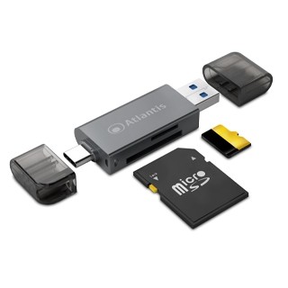 Image of MULTICARD READER ATLANTIS P005-CR32 ALL-IN-1 ESTERNO USB3.0+USB-C SDXC/SDHC/SD, MMC, RS-MMC, Micro SDXC, TF, Micro SD/SDHC