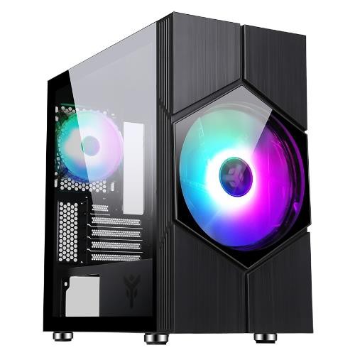 Image of CASE ITEK TOWER "VORTEX" GAMING 2*USB2,2*USB3 20cm fan ARGB, Trasp Wind, - ITGCACOLVB075