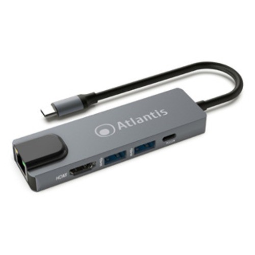 Image of MINI DOCKING ATLANTIS A04-TC_LANHD+PU IN: 1xUSB-C OUT: 1xHDMI 1.4 1xGigabit Lan 2xUSB3.0 1xUSB-C 1920x1080@60Hz 18cm075