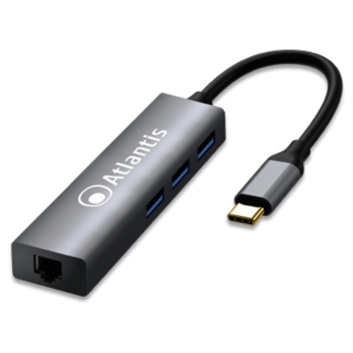 Image of ADATTATORE ATLANTIS A04-TC_LAN+HB da USB-C a LAN + USB-3.0 a 3 Porte075