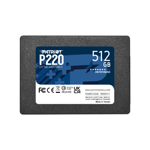 Image of SSD PATRIOT 512GB P220 2.5" SATA3 READ:550MB/WRITE:500 MB/S - P220S512G25075