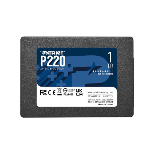 Image of SSD PATRIOT 1TB P220 2.5" SATA3 READ:550MB/WRITE:500 MB/S - P220S1TB25075