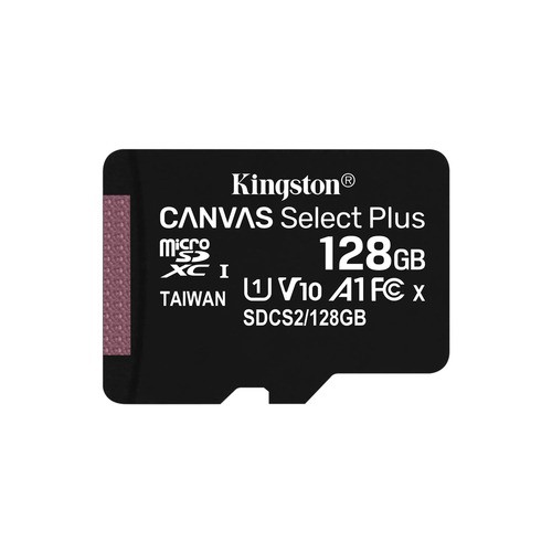 Image of SD-MICRO KINGSTON 128GB incl. Adapter CLASS 10 UHS-I 100MB/s + ADATTATORE Canvas Select - SDCS2/128GB