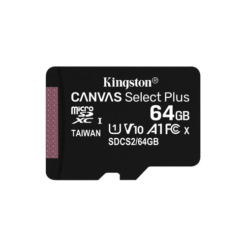 Image of SD-MICRO KINGSTON 64GB CLASS 10 UHS-I 80MB/s + ADATTATORE Canvas Select Plus - SDCS2/64GB