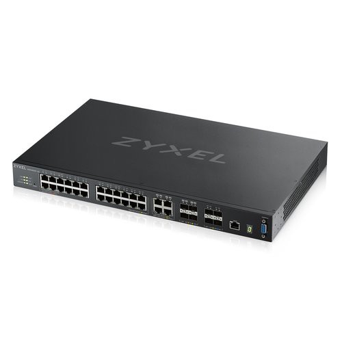 Image of SWITCH ZYXEL XGS4600-32-ZZ0102F MANAGED L3, 24P Gigabit+4P Gigabit Dual+4P 10G SFP+ Stack Fisico 10GbE, rack075