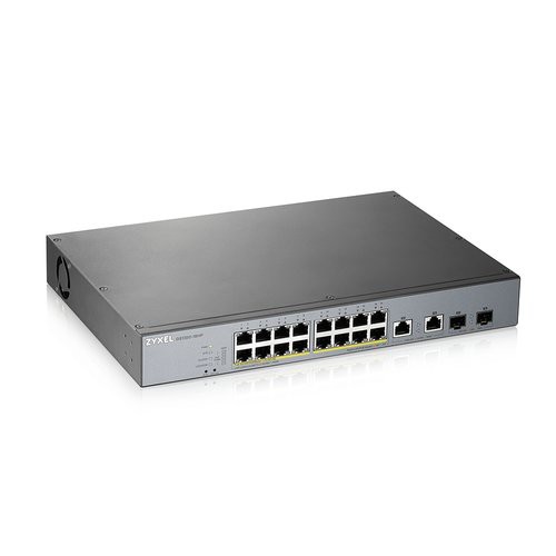 Image of SWITCH ZYXEL GS1350-18HP NebulaFlex Switch Managed per CCTV: 16p Gigabit PoE (250W) + 2p Combo Gigabit Uplink + MngCloud 1Y075