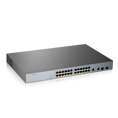 Image of SWITCH ZYXEL GS1350-26HP NebulaFlex Switch Managed per CCTV: 24p Gigabit PoE (375W) + 2p Combo Gigabit Uplink + MngCloud 1Y075