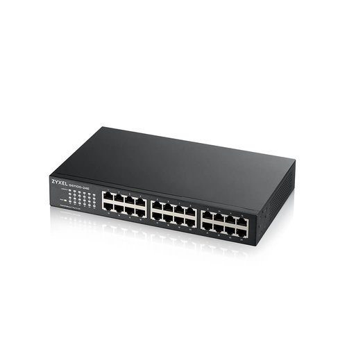 Image of Switch ZYXEL GS-1100-24E Unmanaged, 24 porte Gigabit, design senza ventole, Desktop/Rack - GS1100-24E-EU0103F075