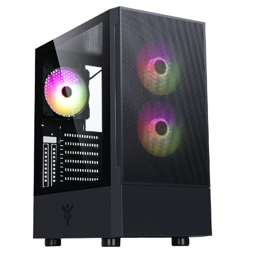 Image of CASE ITEK M.TOWER "SIISBE 3.0" GAMING USB3, 3*12cm fan ARGB, Trasp Wind, - ITGCASIB30075