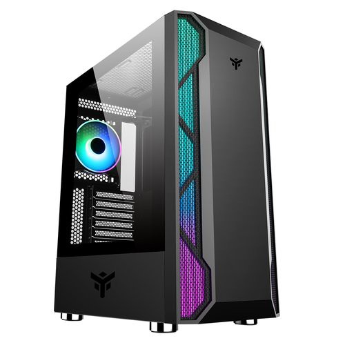 Image of CASE ITEK M.TOWER "VERTIBRA X210" GAMING 2*USB3, 12cm fan ARGB, Trasp Wind, - ITGCAVX210075