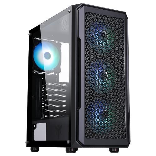 Image of CASE ITEK M.TOWER "SIX TRIANGLE" GAMING 2*USB,1*USB3, 4*12cm fan ARGB, Trasp Wind, - ITGCAST33B075