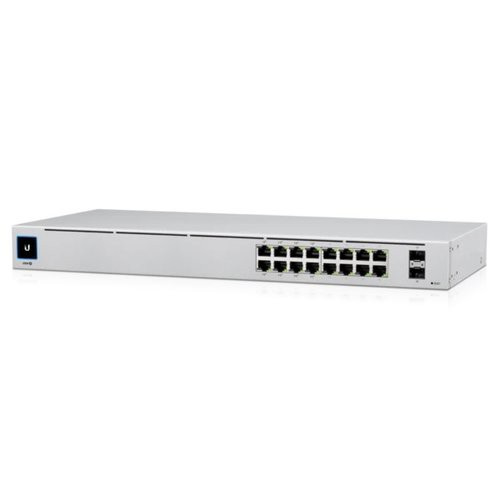 Image of UBIQUITI SWITCH 16 PORTE LAN GIGABIT PoE Gen2, di cui 8P PoE 802.3af/at PoE 42W, 2P SFP - USW-16-POE-EU075