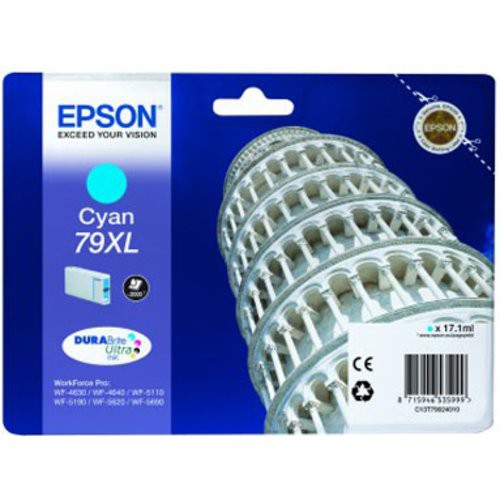 Image of INK EPSON C13T79024010 Ciano Torre di Pisa (taglia XL) x WF-5110DW WF-5190DW WF-5620DWF WF-5690DWF WF-4630DWF WF-4640DTWF075