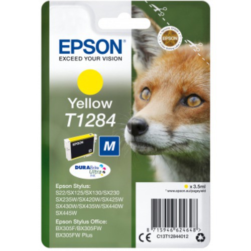 Image of INK EPSON C13T12844012 Giallo Volpe (tagliaM) x S22 SX125 SX130 SX230 SX235W SX420W SX440W SX430W SX435W BX305F BX305FW BX305FW+075