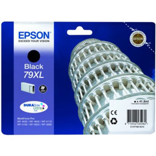 Image of INK EPSON C13T79014010 Nero Torre di Pisa (taglia XL) x WF-5110DW WF-5190DW WF-5620DWF WF-5690DWF WF-4630DWF WF-4640DTWF075