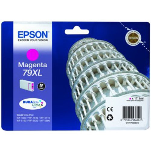 Image of INK EPSON C13T79034010 Magenta Torre di Pisa (taglia XL) x WF-5110DW WF-5190DW WF-5620DWF WF-5690DWF WF-4630DWF WF-4640DTWF075