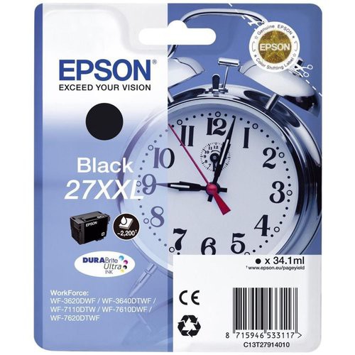 Image of INK EPSON C13T27914012 Nero Sveglia (Taglia XXL) x WF-3620 WF-7110DTW WF-7610DWF WF-7620DTWF WF-7210DTW WF-7710DWF WF-7720DTWF075