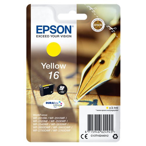 Image of INK EPSON C13T16244012 Giall Penna/Cruciverba DURABriteUltra WF-2010 2510 2520 2530 2540 2630 2650D 2660 2760 2750075