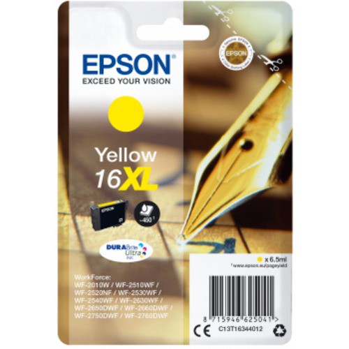 Image of INK EPSON C13T16344012 Giallo Penna/Cruciverba XL DURABriteUltra WF-2010 2510 2520 2530 2540 2630 2650D 2660 2760 2750075