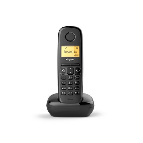 Image of TELEFONO CORDLESS GIGASET A270 S30852H2812K101 Black DECT display alfanum., ID chiamate, 10 suonerie, rubrica 80 nomi VIVAVOCE