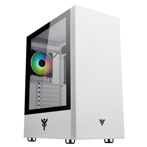 Image of CASE ITEK M.TOWER "VERTIBRA S210W" GAMING 2*USB3, 12cm fan ARGB, Trasp Wind, WHITE EDITION - ITGCAVS210W075