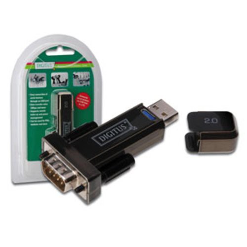 Image of ADATTATORE DIGITUS USB 2.0 "A"/SERIALE RS232 9 PIN MASCHIO - CAVO PROLUNGA CM.80 INCLUSO