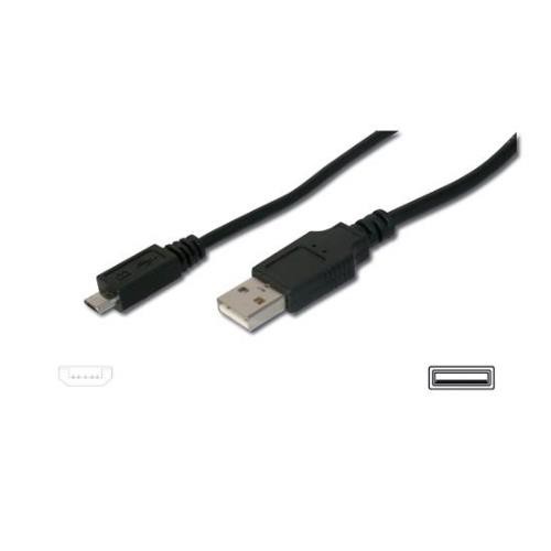 Image of CAVO DIGITUS USB 2.0 A TO USB MICRO-B, M-M, 1,8MT, SCHERMATO, NERO, AK67421075