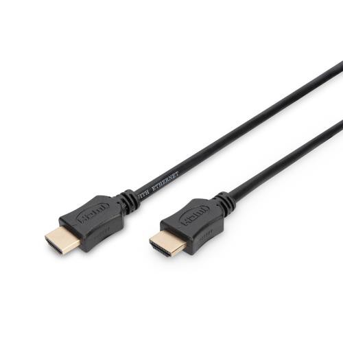 Image of CAVO DIGITUS HDMI TO HDMI, M/M, 5MT, Ethernet, connettori DORATI, NERO, AK330107050S