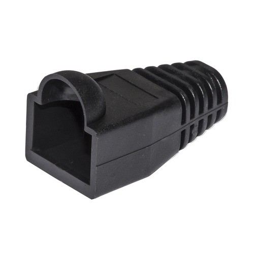 Image of COPRI CONNETTORE PLUG LINK 6mm PER PLUG RJ45 8 POLI CAVO CAT 5E-6 COLORE NERO CONF. DA 100PZ075