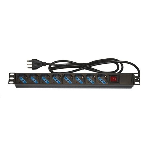 Image of MULTIPRESA LINK PER RACK 19" 8 PRESE UNIVERSALI CON INTERRUTTORE LUMINOSO SPINA ITALIANA 16A075