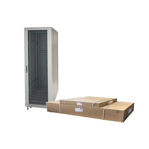 Image of RACK LINK 19'' ARMADIO 42 UNITA' (A)2055x (L)600x(P)600mm COLORE GRIGIO DISASSEMBLATO PORTA VETRO075